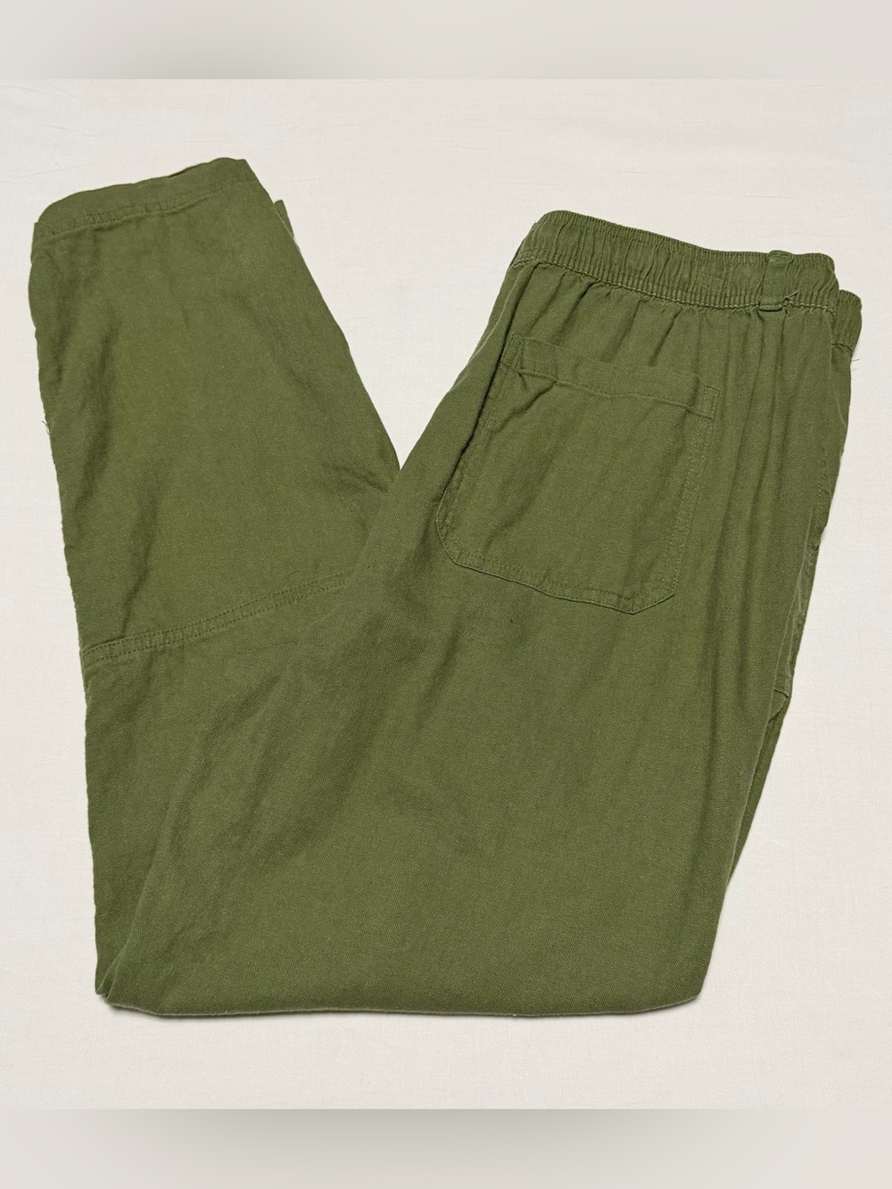 Time and Tru Green Pull-on Linen Blend Pants